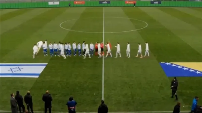 Les joueurs de l'équipe nationale espoir de Bosnie-Herzégovine ont protesté contre leurs adversaires israéliens